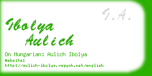 ibolya aulich business card